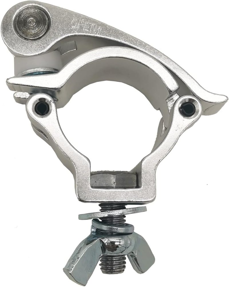 Douzime 1.49-1.57 Inch Stage Lighting Clamps Truss Clamp Heavy Duty 220 Lbs for DJ Moving Head Light Par Light Spotlight Fit 38-40mm OD Tubing (Silver Clamp 1 Piece) - Image 1